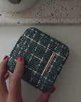 Small Tweed Jewellery Box-Light Blue