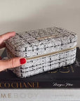 Large Tweed Jewellery Box-Cream