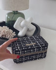 Large Tweed Jewellery Box-Black