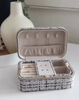 Large Tweed Jewellery Box-Cream