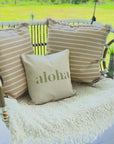 Cushion Cover-Coastal Fringe-Hampton Stripe Beige-60cm x 60cm