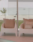 Cushion Cover-Coastal Fringe-Hampton Stripe Beige-60cm x 60cm