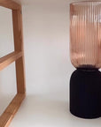 Ribbed Hourglass Vase-Medium-Champagne