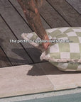 Cushion Cover-Coastal Fringe-Check Beige-60cm x 60cm