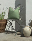 Cushion Cover-Coastal Fringe-Solid Dusty Green-45cm x 45cm