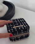 Small Tweed Jewellery Box-Black