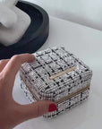 Small Tweed Jewellery Box-Cream