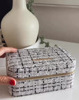 Large Tweed Jewellery Box-Cream