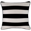 Cushion Cover-With Black Piping-Deck Stripe Black-60cm x 60cm