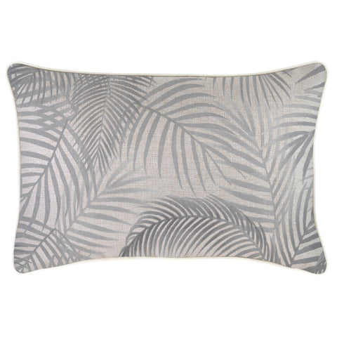 Cushion Cover-Coastal Fringe-Check Charcoal-35cm x 50cm