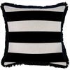 Cushion Cover-Coastal Fringe Black-Solid Natural-35cm x 50cm