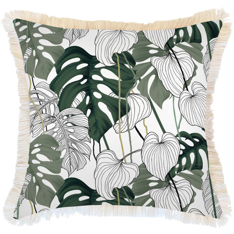 Cushion Cover-With Piping-Palm Trees Black-45cm x 45cm