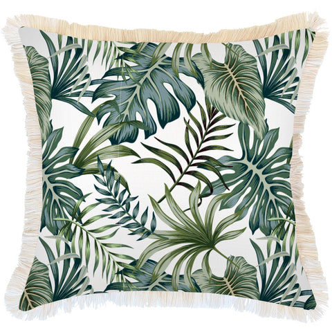 Cushion Cover-With Piping-Palm Trees White-60cm x 60cm