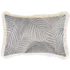 Cushion Cover-Coastal Fringe-Check Charcoal-35cm x 50cm