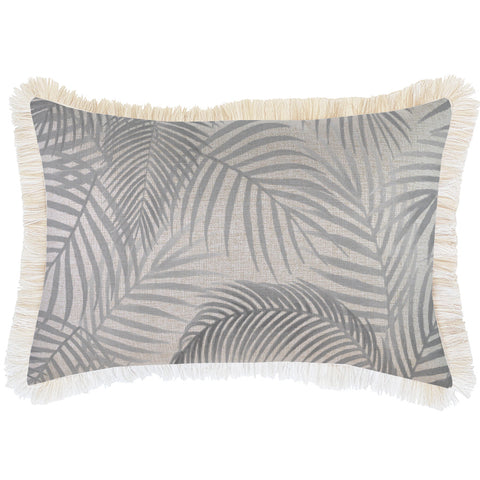 Cushion Cover-Coastal Fringe-Deck Stripe Smoke-35cm x 50cm