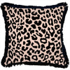 Cushion Cover-Coastal Fringe Black-Jungle Peach-35cm x 50cm