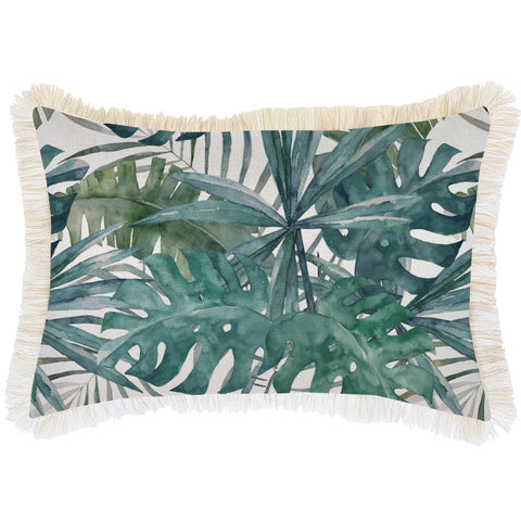 Cushion Cover-Boucle-No Piping-Cabana Palms Seafoam-45cm x 45cm