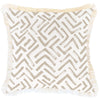 Cushion Cover-Coastal Fringe-Deck Stripe-Beige-45cm x 45cm