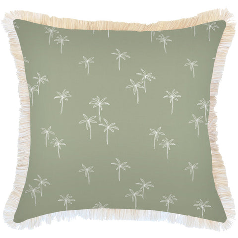 Cushion Cover-Boucle-No Piping-Cabana Palms Sage-45cm x 45cm
