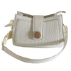 Tan and Cream Saddle Buckle Handbag